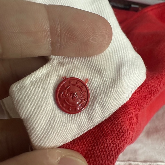 Vintage 1980's Retro Coca Cola Red & White Striped Rugby Long Sleeve Shirt Sz L - Picture 4 of 8